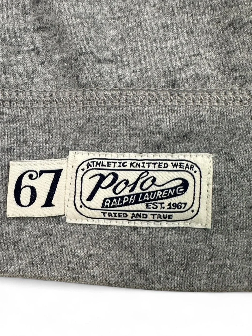 Polo Ralph Lauren Men’s Grey 67 Athletic Knitted Wear Crewneck Sweatshirt Medium